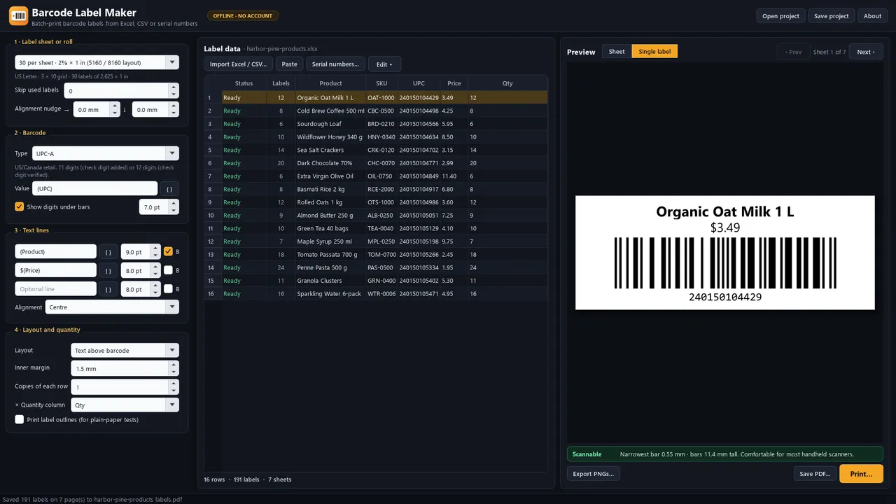 Barcode Label Maker screenshot 2