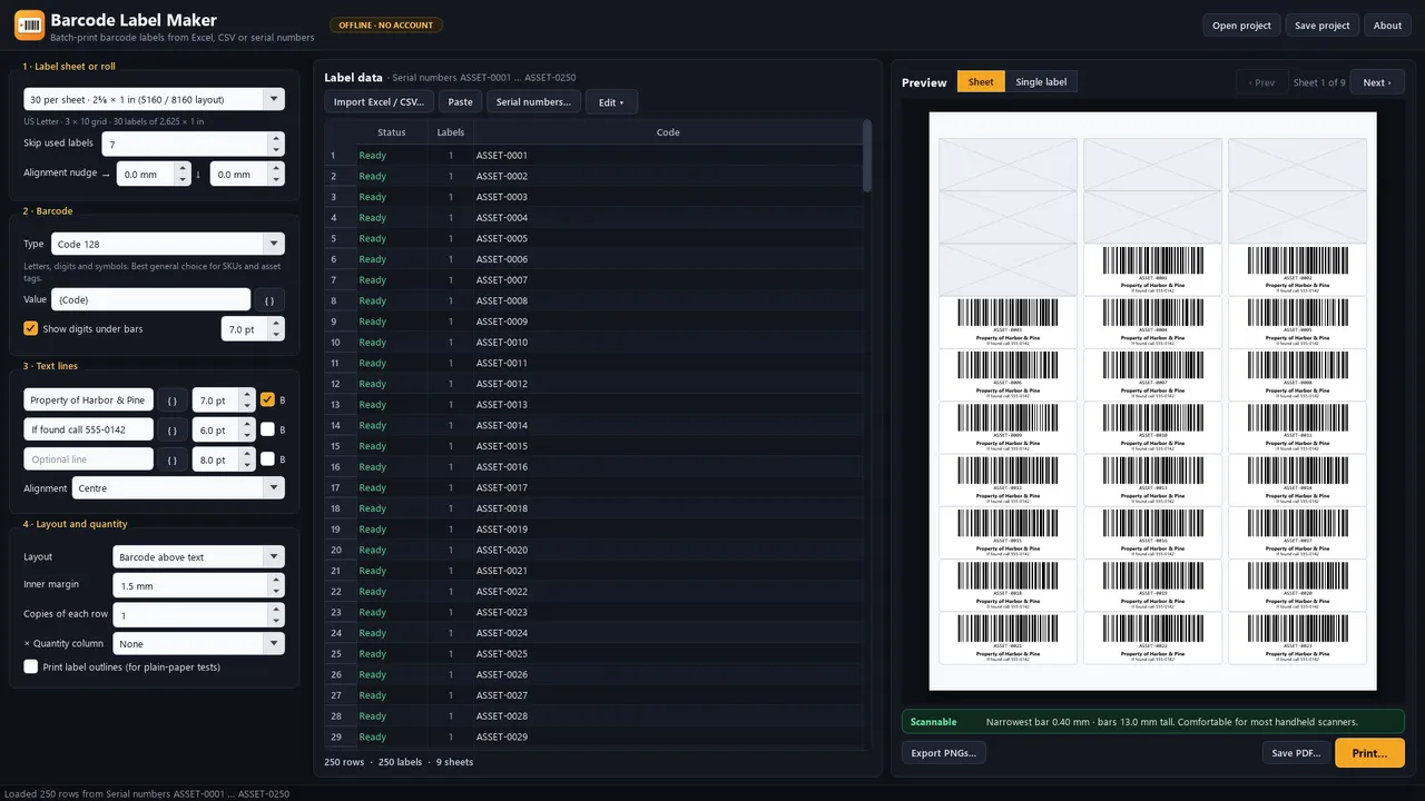 Barcode Label Maker screenshot 3