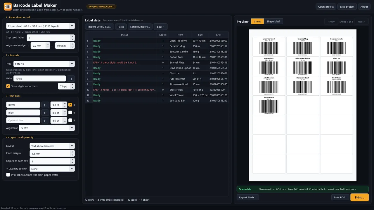 Barcode Label Maker screenshot 4