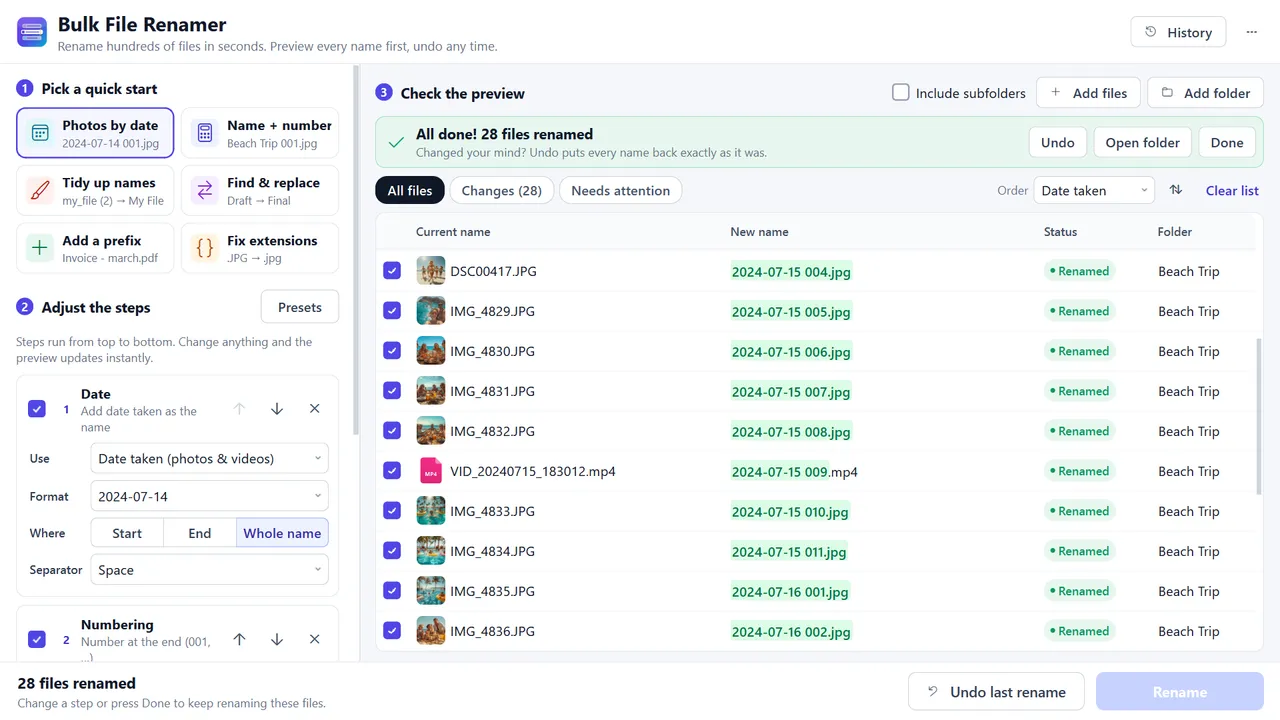 Bulk File Renamer screenshot 2
