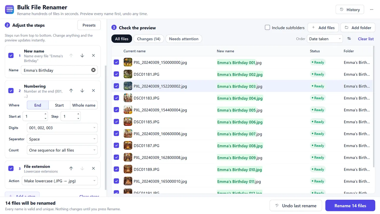Bulk File Renamer screenshot 4