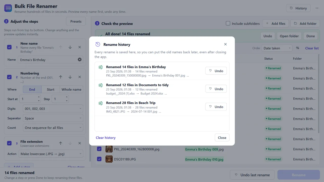 Bulk File Renamer screenshot 5