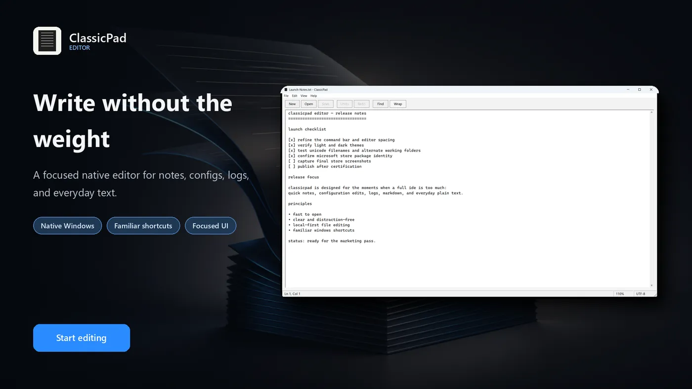 ClassicPad Editor overview