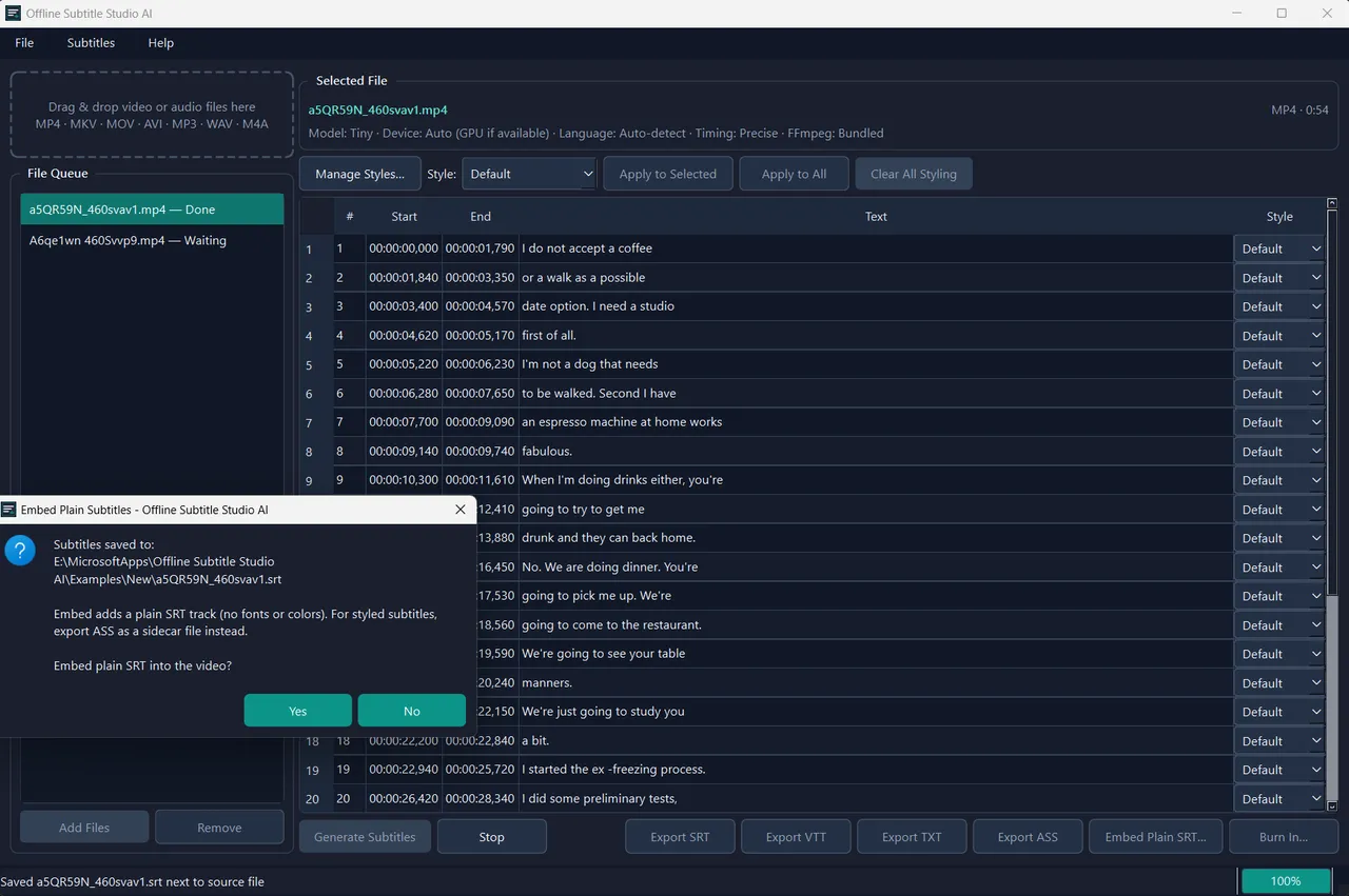 Subtitle Studio AI screenshot 1