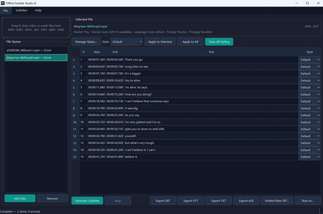 Subtitle Studio AI screenshot 5