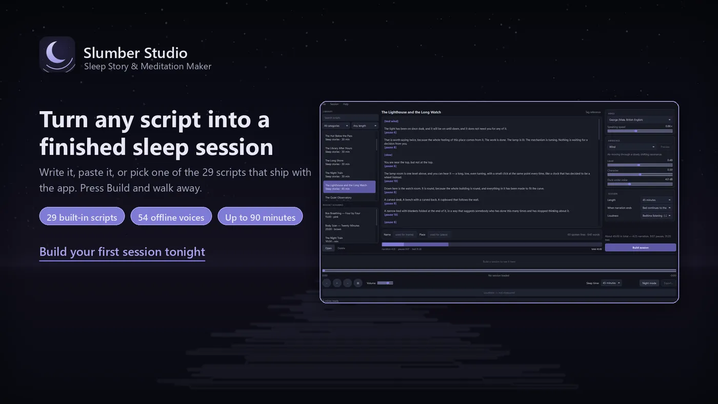 Slumber Studio overview