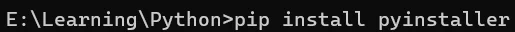 pip installing PyInstaller successfully