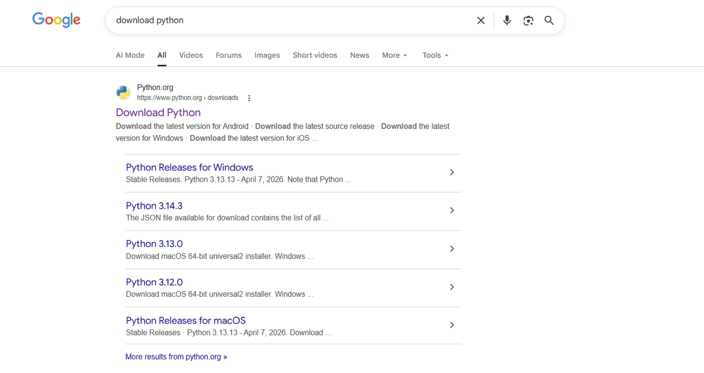 Download page: run the installer when you are ready